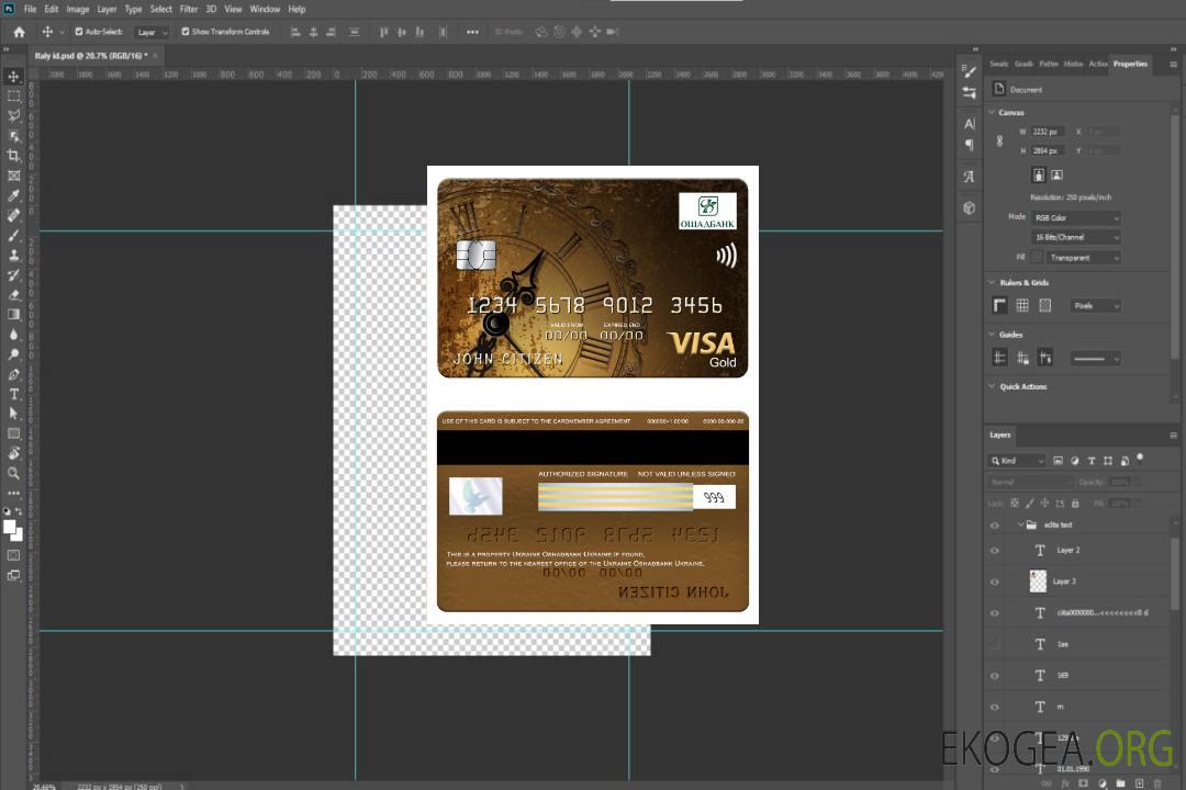 Carte visa or Ukraine Oshadbank template Carte visa or Ukraine Oshadbank template